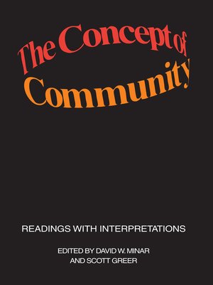 cover image of The Concept of Community